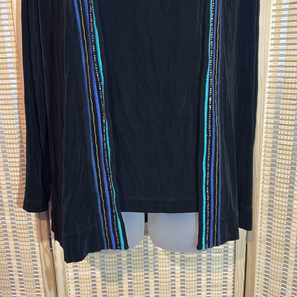 Chico's Travelers Two Piece Black Tank Top With Black Cardigan Sequins Small 1 - Picture 3 of 16